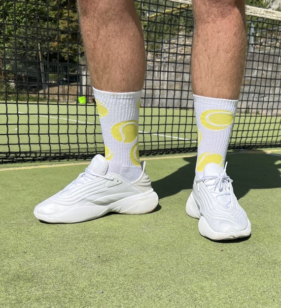Calcetines deportivos de algodón reciclado para hombre 'Tennis' Crew.  Pelota de tenis / Estilo retro / Ecológico / Ace / Wimbledon / Calcetines  de gimnasia / Equipo deportivo -  México