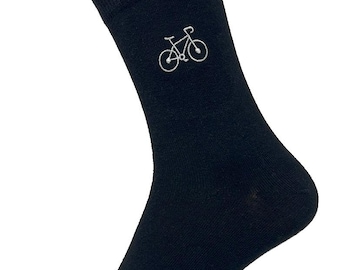 Meias bordadas Bike para homens e mulheres. X15 opções de cores de meias para escolher. Feitas sob encomenda no Reino Unido.