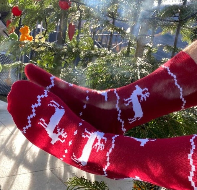 Image of Men’S Christmas ‘Reindeer Fair Isle' Cotton Rich Socks, Gift For Him/Secret Santa/Christmas/Gift Men, Size Uk 7-11/Euro 41-45/Us 10-12
