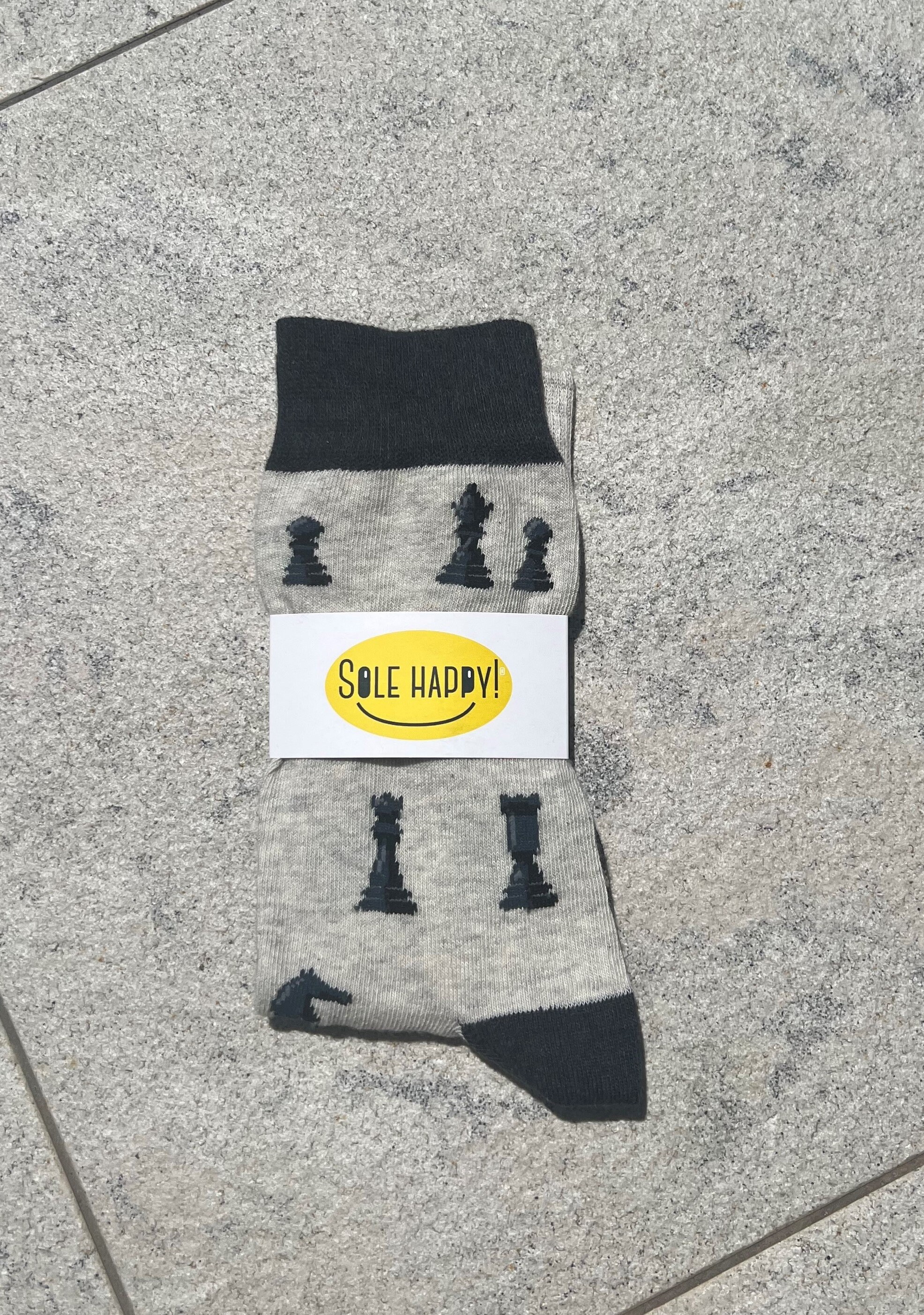 Calze Uomo Personalizzate Con Scacchi &ndash; Cotone Nero, Taglia Unica, Stampa Originale, Regalo Idea