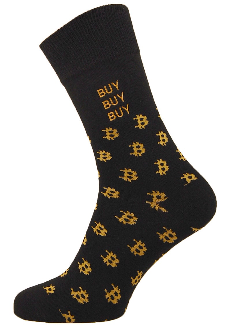 Image of Men's "Bitcoin' Socks Personalised Via Embroidery/ Size Uk 7-11/Euro 41-45 Us 10-12