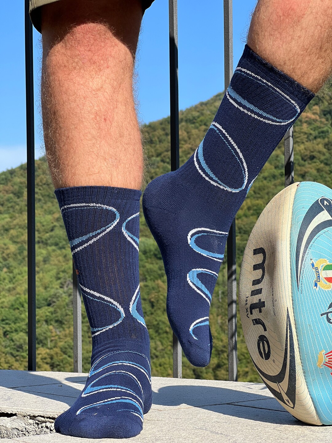 Pattern Socks Rugby Men's 'rugby' Crew Upcycled Cotton Sports Socks. Novelty / Socks Gift ...