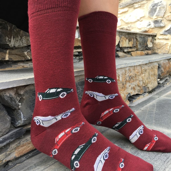 Herren 'Classic Sport' Dress Socken. Super Auto / Geschenk für Ihn / Vatertag / Oldtimer / Cotton-rich.