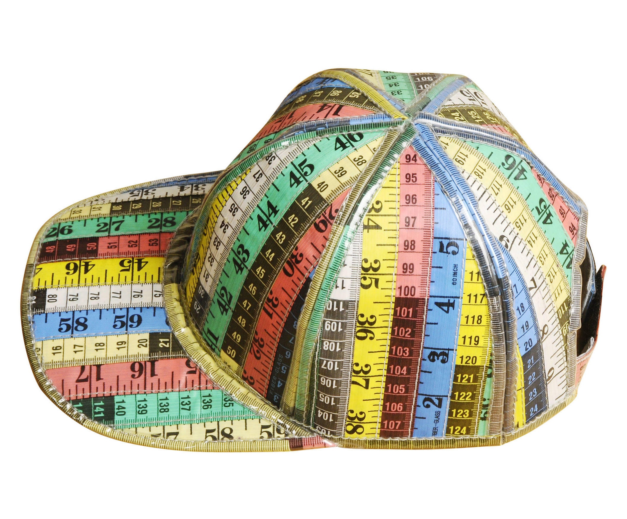 Hat made from tape measure FREE SHIPPING upcycled recycled Etsy
