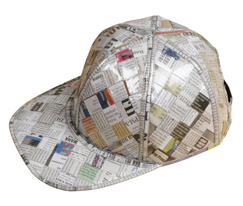 Hat made of newspaper FREE SHIPPING upcycled recycled hats Etsy