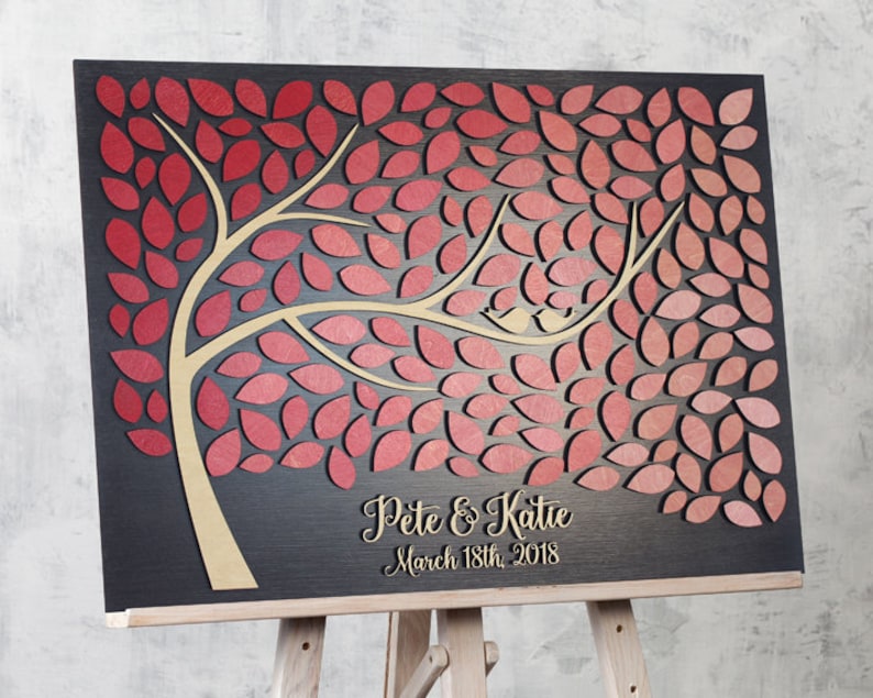 Custom Wedding Guest Book Alternative 3d Guestbook Wood Rustic Etsy