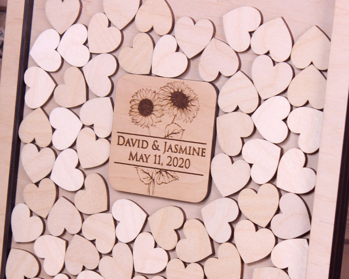 Sunflower Guest Book Rustic Guest Book Personalised Etsy