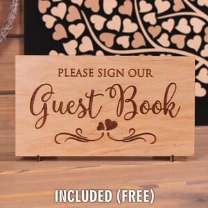 Wedding guest book alternative wood Wedding guestbook sign 3D wedding guest book RED wedding Ideas Rustic wedding guestbook Wedding decor image 5