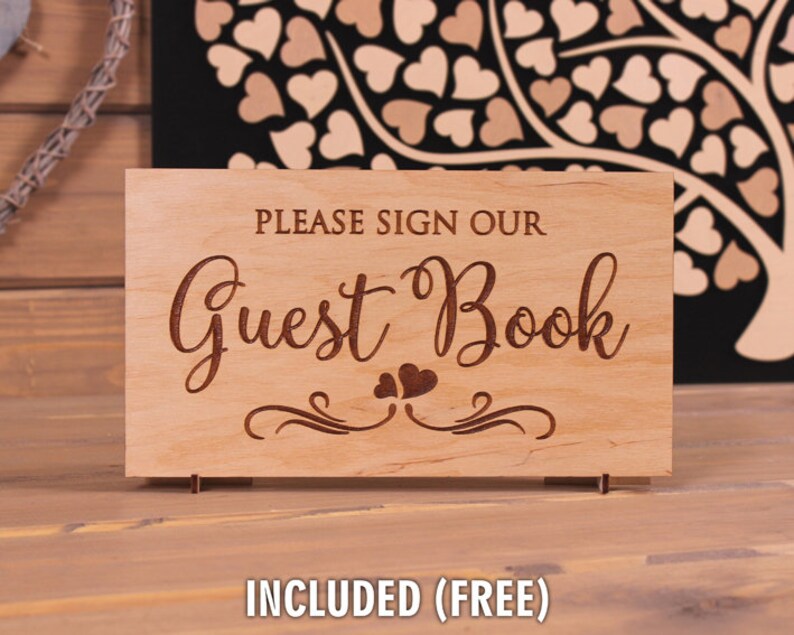 Wedding guest book alternative wood Wedding guestbook sign 3D wedding guest book RED wedding Ideas Rustic wedding guestbook Wedding decor image 5