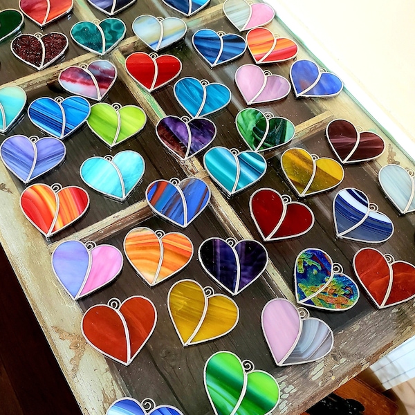 Stained Glass Heart Suncatcher, Heart Suncatcher