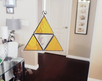 Zelda Triforce Symbol Stained Glass - Zelda Triforce Ornament