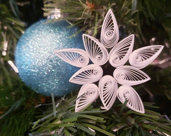 Set of 2 Quilled Snowflakes Christmas Ornaments - 3 inch