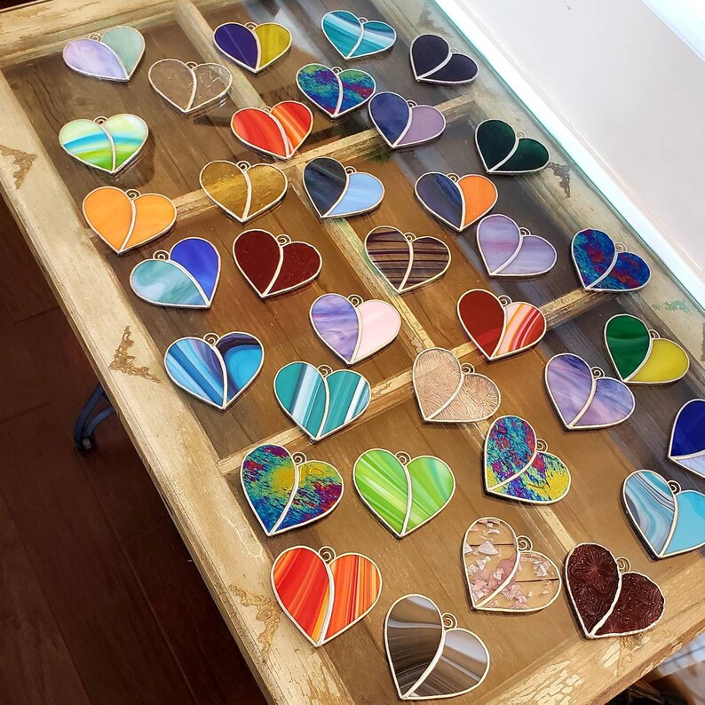 Stained Glass Heart Suncatcher Heart Suncatcher Etsy
