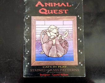 Stained Glass Pattern Book - Animal Quest Cats in Play by Laurel Nelson