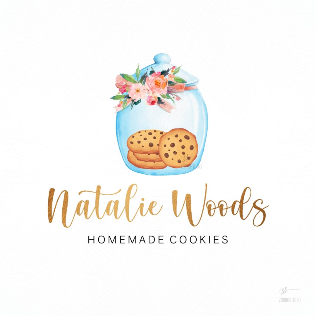 Baking Premade Logo Bakery Logo Cookies Logo Watercolor Cookie Etsy