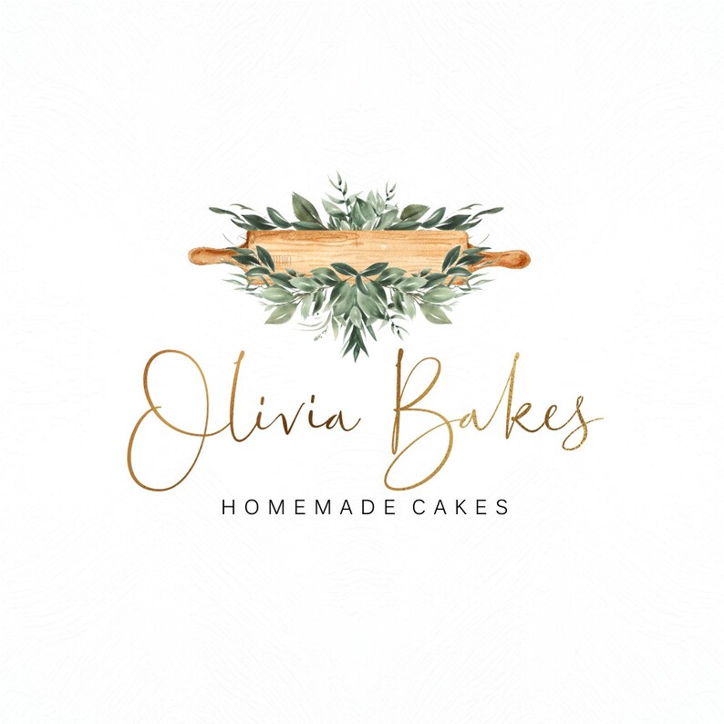 Baking Premade Logo Rolling Pin Logo Cooking Logo Kitchen Etsy