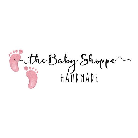 Premade Logo Design Custom Logo Baby Feet Logo Calligraphy Etsy