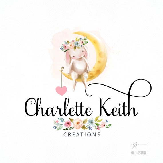 Premade Logo Bunny Logo Moon Logo Rabbit Logo Hand Drawn Kids Etsy Premade Logo Bunny Logo Moon Logo Rabbit Logo Hand Drawn Kids Etsy