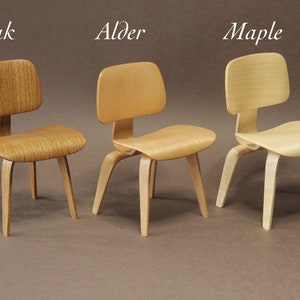 1:6 scale dining chair, handcrafted wooden mid-modern design furniture for dolls, Blythe, Momoko, bjd image 4