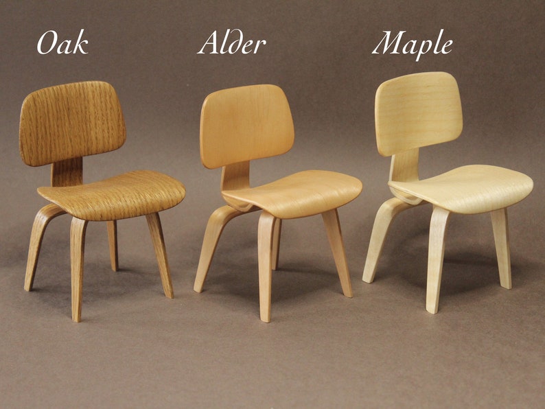 1:6 scale dining chair, handcrafted wooden mid-modern design furniture for dolls, Blythe, Momoko, bjd image 4