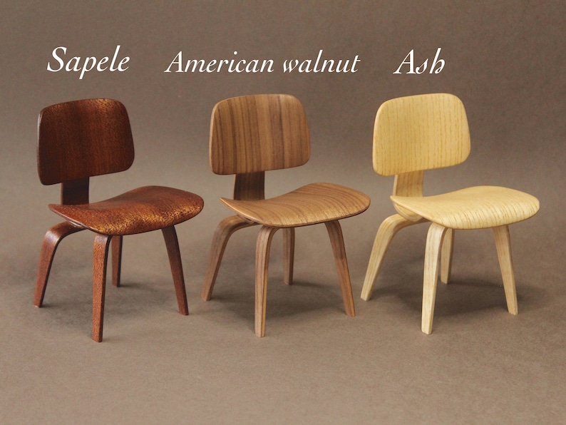 1:6 scale dining chair, handcrafted wooden mid-modern design furniture for dolls, Blythe, Momoko, bjd image 3