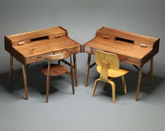 1/6 scale miniature handmade precious wooden mid-modern design desk for dolls, Momoko, Blythe, bjd