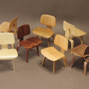 1:6 scale dining chair, handcrafted wooden mid-modern design furniture for dolls, Blythe, Momoko, bjd image 2