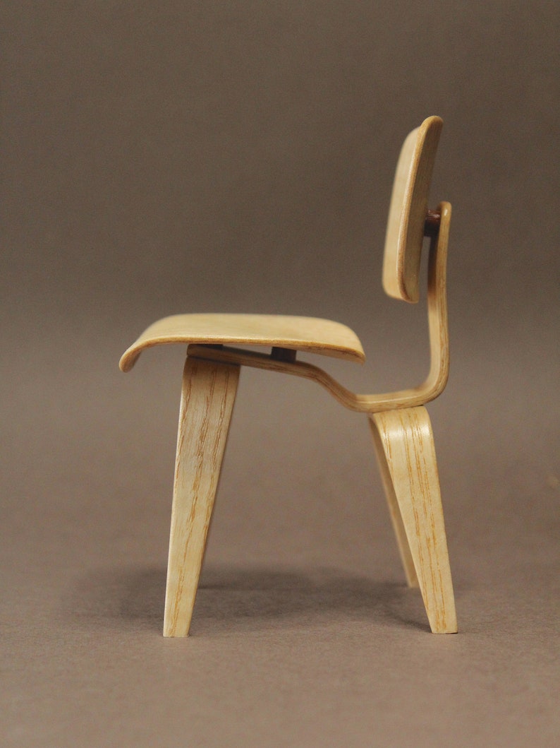 1:6 scale dining chair, handcrafted wooden mid-modern design furniture for dolls, Blythe, Momoko, bjd Ash