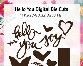 Digital Die Cuts: Hello You Card Kit SVG Files