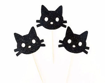 Black Cat Cupcake Toppers