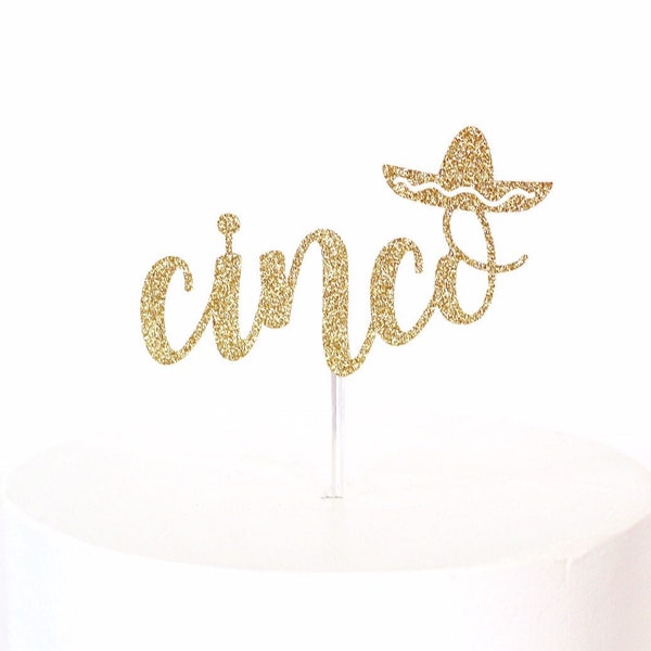 Cinco Cake Topper With Sombrero