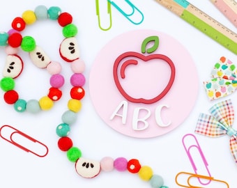 Back to School Apple Felt Ball Garland | Felt Apple Garland | Back To School Banner | First Day of School | Classroom Decorations