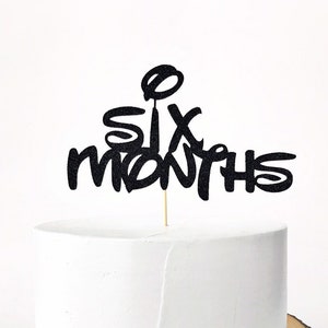 Six Months Cake Topper | Glitter Mickey Font, Half Birthday