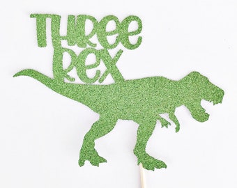 Three Rex Cake Topper / Dinosaur Cake Topper / Dinosaur Birthday Party / T-Rex Cake Topper / Three Year Old Cake Topper / 3rd Birthday