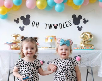 Minnie Mouse TWOdles Banner | Glitter 2nd Birthday Party Decor