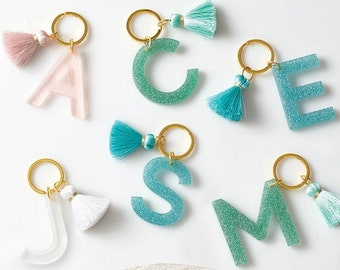 Custom Letter Keychain | Acrylic Keychain | Initial Keychain | First Day of School Gift | Backpack Keychain | Gift for Mom | Gift for Sister