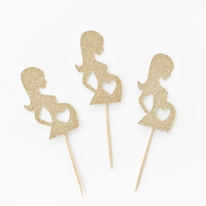 Baby Shower Cupcake Toppers | Baby Sprinkle | Mom To Be | Pregnancy Cupcake Toppers | Surprise Baby Shower Decor