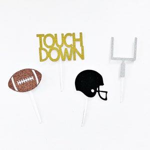 Football Cupcake Toppers | Football Party Decorations | Superbowl Football Party | Touchdown | Game Day | Football Food Picks