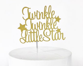 Twinkle Twinkle Little Star Cake Topper / Gender Reveal Cake Topper / Gender Reveal Party / Baby Shower Cake Topper / Gender Neutral