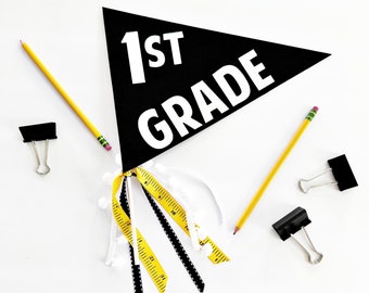 First Day of School Pennant Flag | First Day of School Sign | Kindergarten | First Grade | Second Grade | Preschool | Back to School Sign