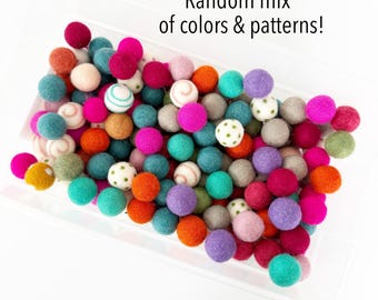 Mixed Felt Pom Poms | Colorful DIY Craft Balls (2.5cm)