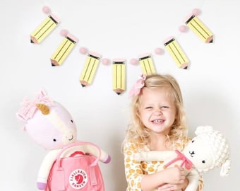 First Day of School Pencil Banner | Cardstock Pencil Garland | Back To School Pencil Sign | 1st Day of School Pictures | Pencil Banner