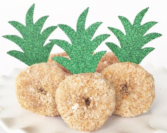 Pineapple Donut Toppers for Mini Donuts or Cupcakes