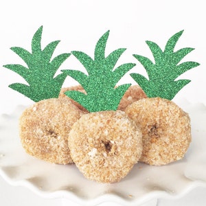 Pineapple Donut Toppers for Mini Donuts or Cupcakes