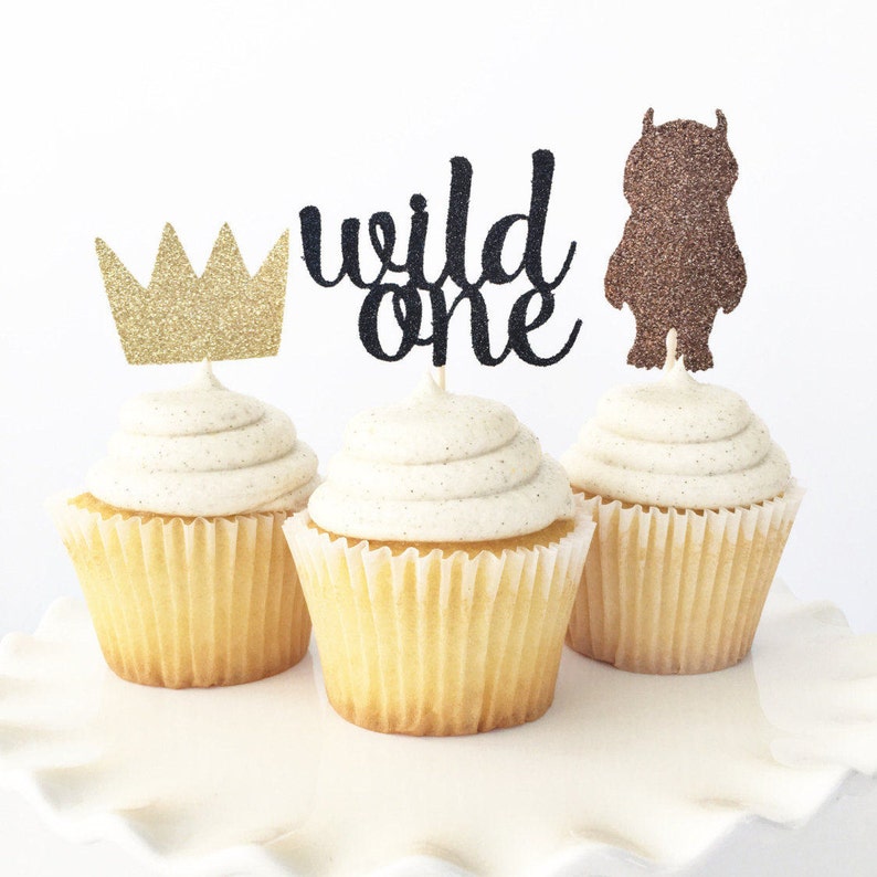 Where The Wild Things Are Cupcake Toppers | Wild One 1st Birthday | Wild Thing | Boy First Birthday | Crown Toppers | I'll Eat You Up 