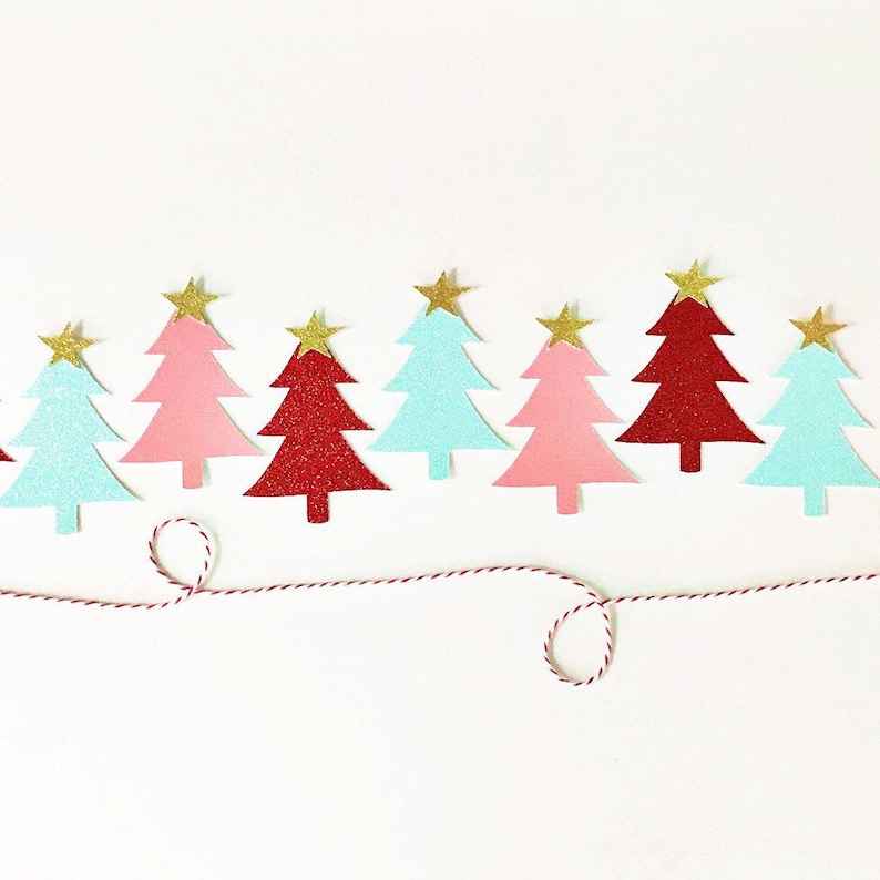Christmas Tree Banner Christmas Garland Merry Christmas Etsy