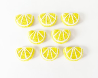 Needle Felted Lemon Slices | Handmade Garland Pieces