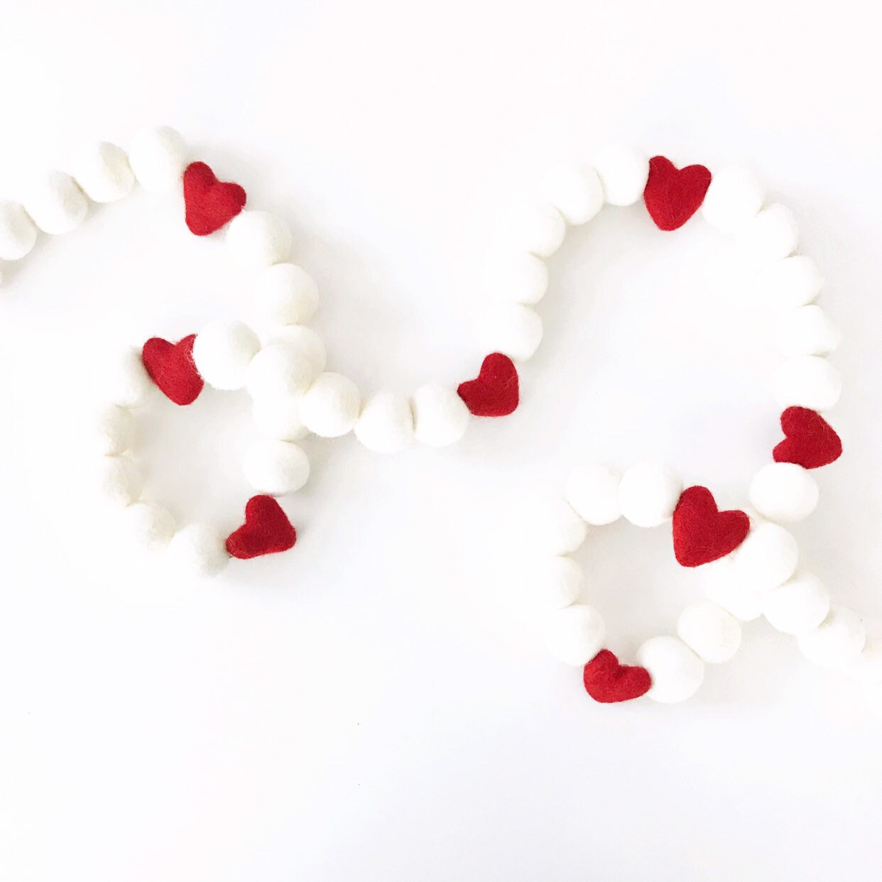 Valentine S Day Felt Ball Garland Valentine S Decorations Pom