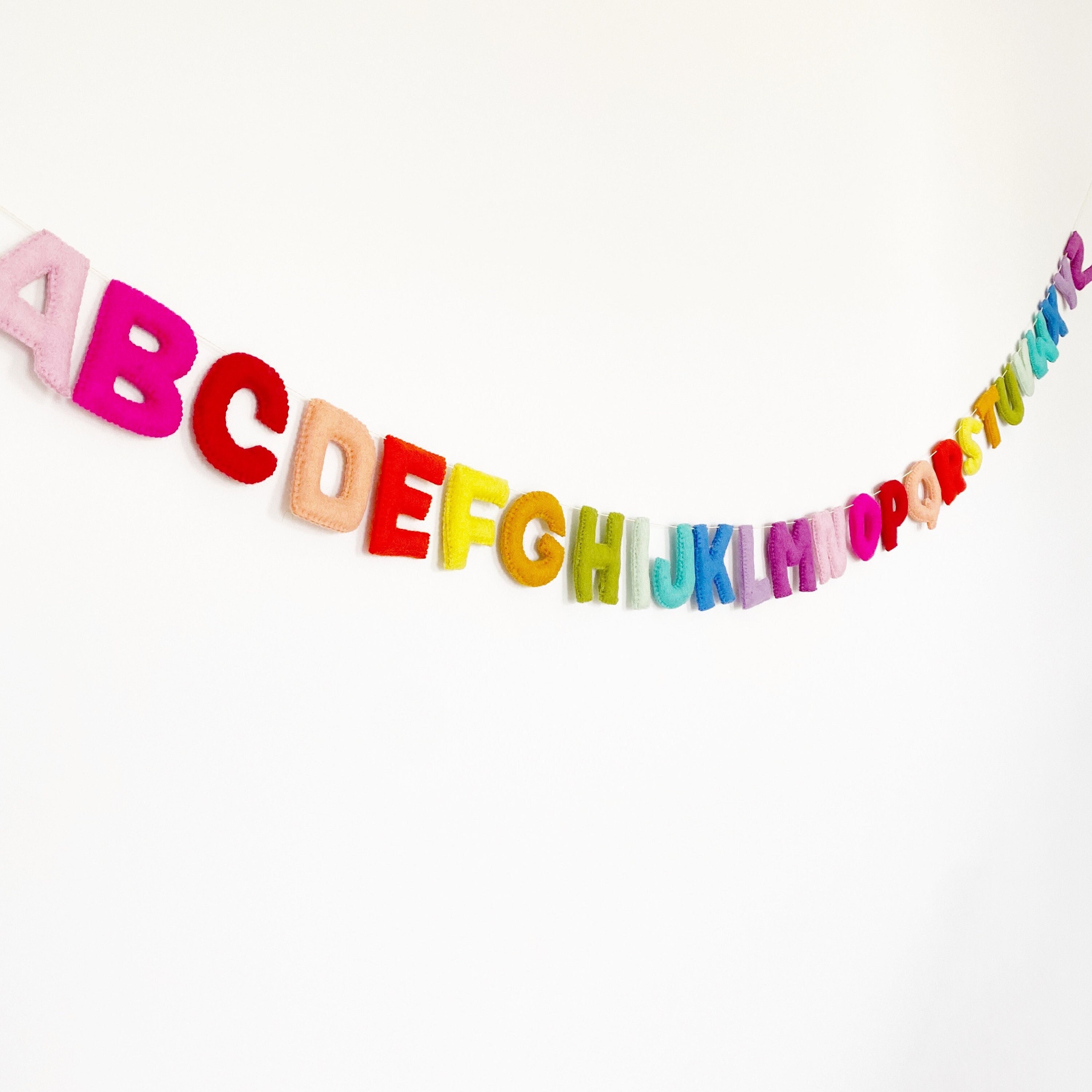 Colorful Rainbow Alphabet Felt Banner | Felt Letters | Felt Garland ...