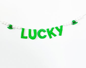 Lucky Felt Garland | Felt St Patricks' Day Garland | St Patrick's Day Banner | Leprechaun Hat Garland